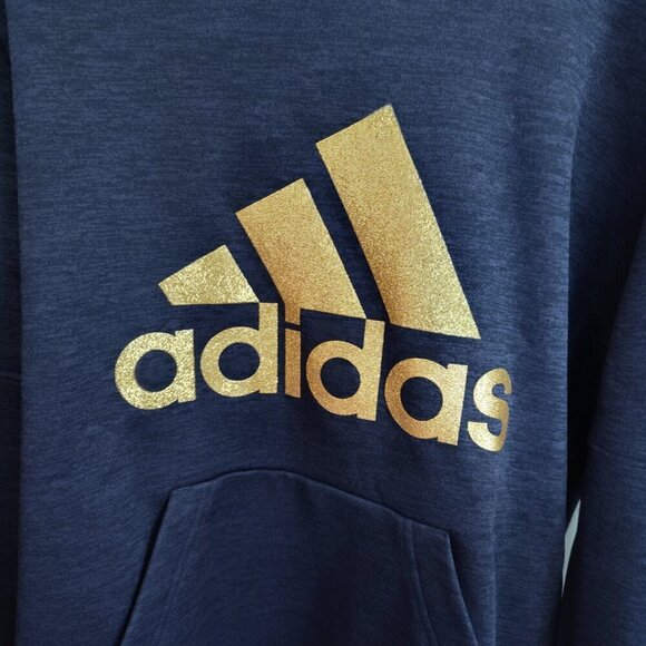 Ladies SZ M Adidas Navy Hoodie With Climawarm - Picture 2 of 4